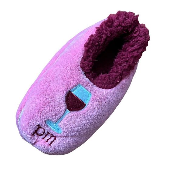 NWT Snoozers AM PM Coffee and Wine Slippers size 5/6 Small - Picture 2 of 7